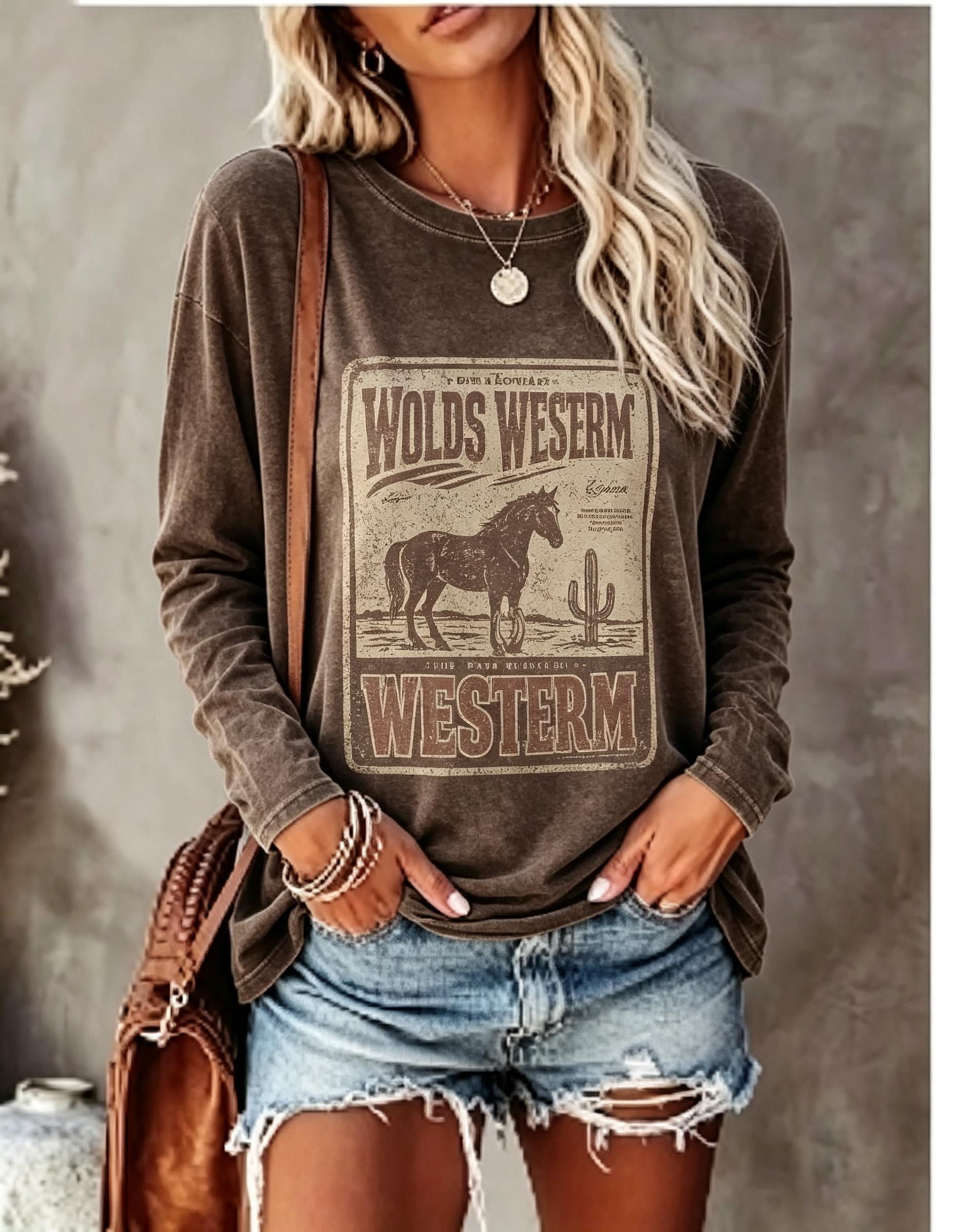 Blouses - Maglietta a maniche lunghe da donna,