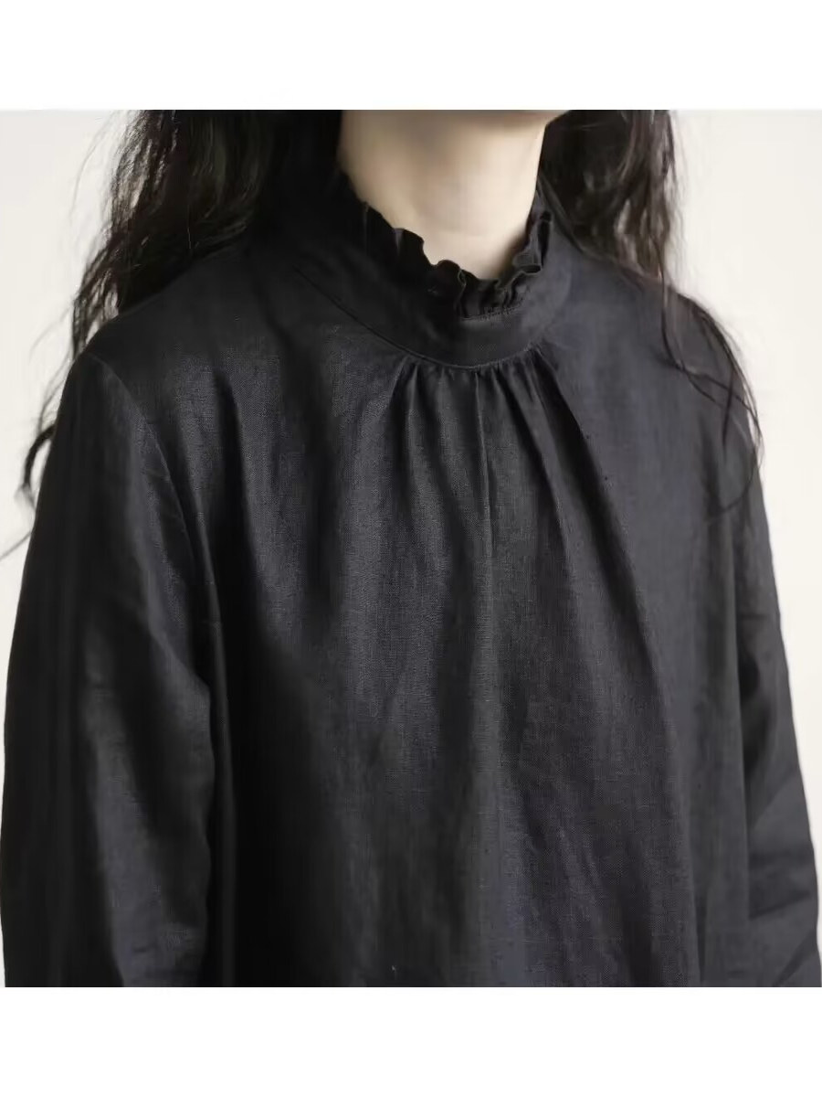 Abito in lino a maniche lunghe - Casual Loose Linen Shirt Dress recensione e prezzo