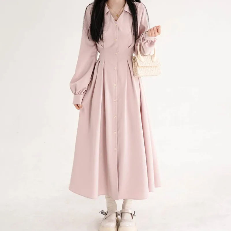 Abito midi da donna stile core - Korean Style A Line Shirt Dress recensione e prezzo