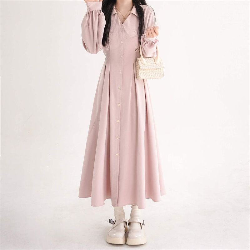 Abito midi da donna stile core - Korean Style A Line Shirt Dress recensione e prezzo