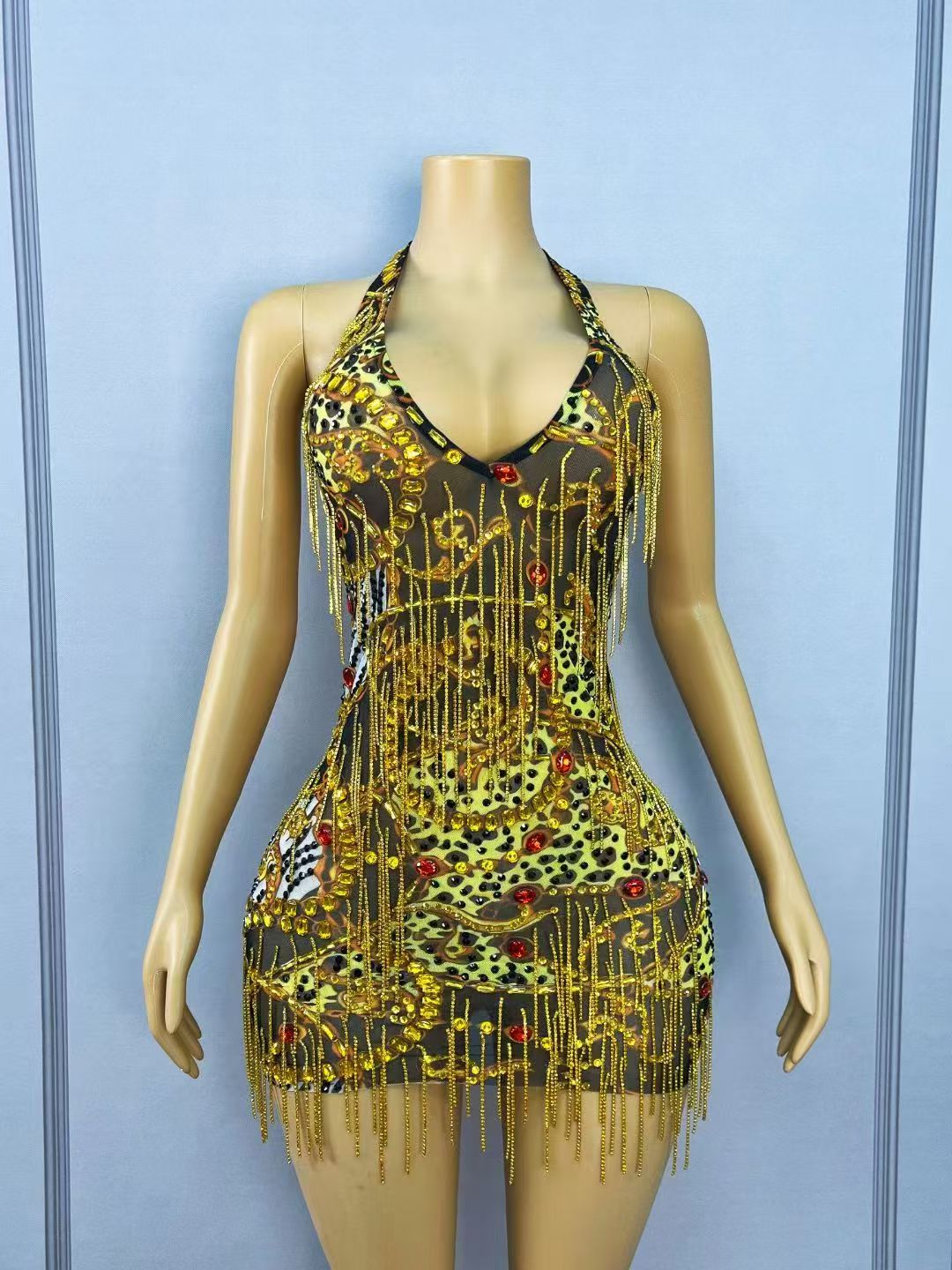 Abito Mini Bodycon con Strass  - Sparkly Rhinestone Club Party Dress recensione e prezzo