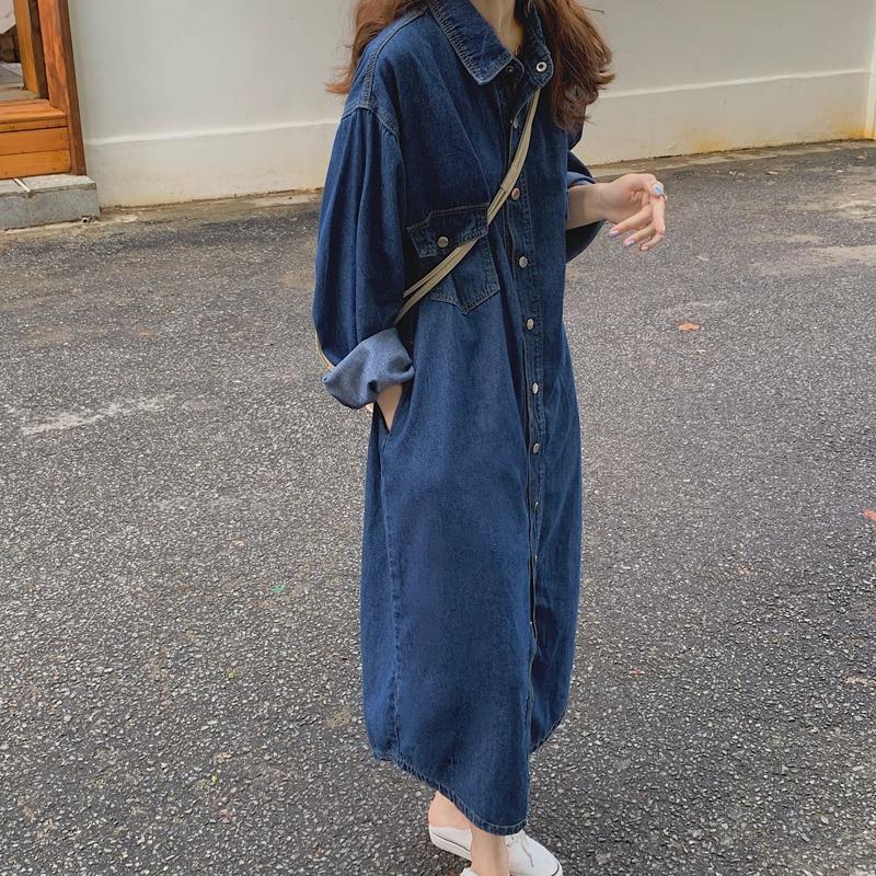 Nuovo Abito Camicia in Denim d - Korean Style A Line Shirt Dress recensione e prezzo
