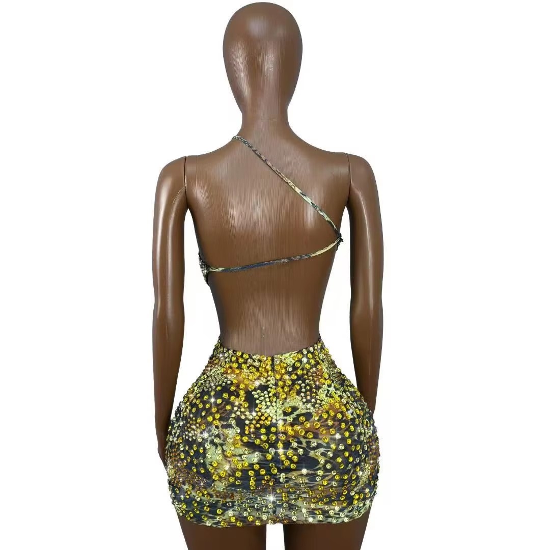Miniabito da donna aderente co - Sparkly Rhinestone Club Party Dress recensione e prezzo